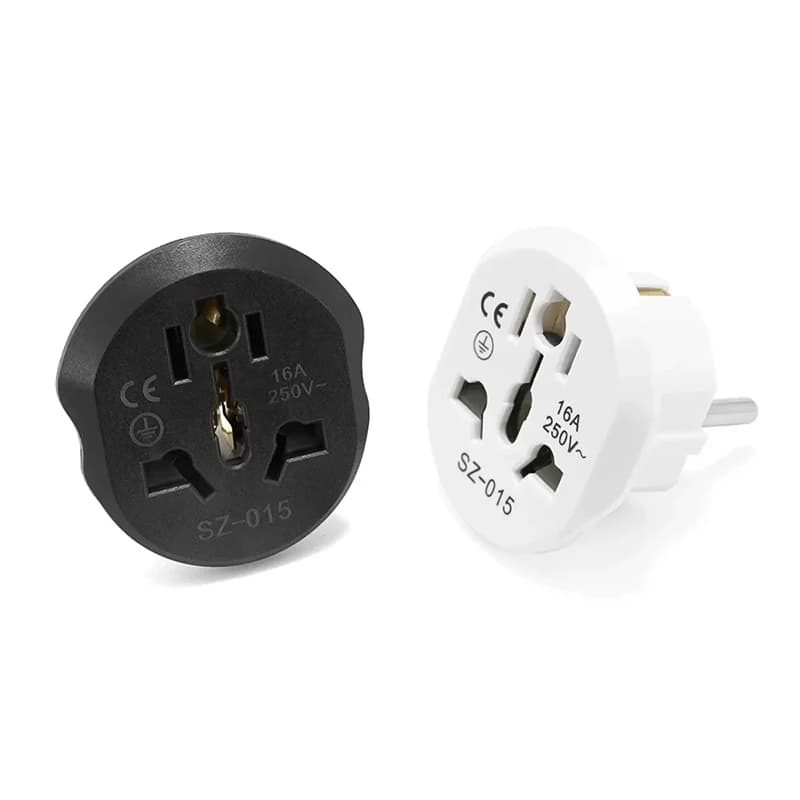 EU Plug Adapter 16A 250V Travel Adapter Converter 2 Round Socket High Quality Universal AU US UK CN To EU KR Wall Socket Outlet