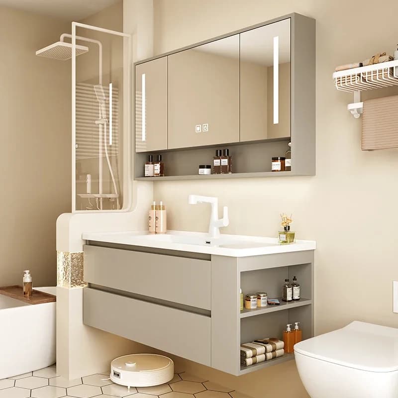 Lavabo Vanity Armadi da bagno Divisorio vintage Cassetto leggero Armadi da bagno Portaoggetti per WC Armadi Aperti Mobili per la casa