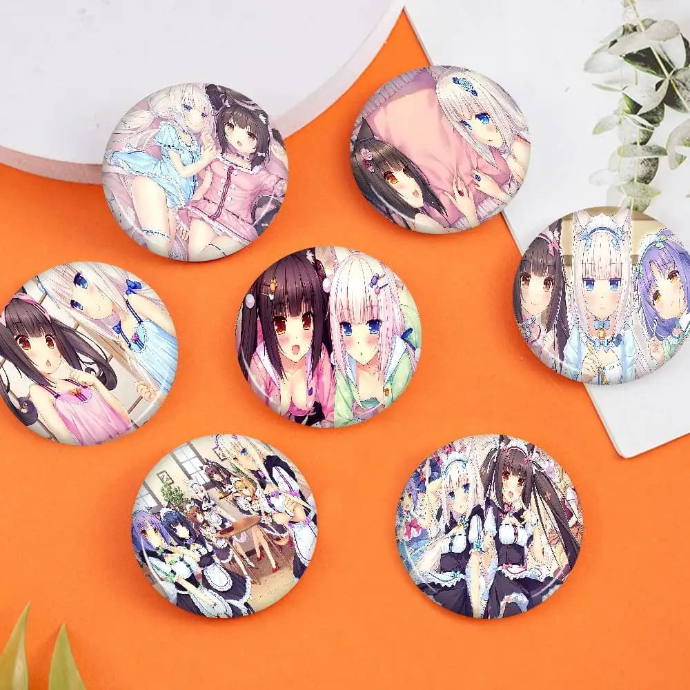 Spilla/Badge Anime Kawaii Girl Nekopara Fatta a Mano per Vestiti, Decorazione per Zaino, Accessori Gioiello