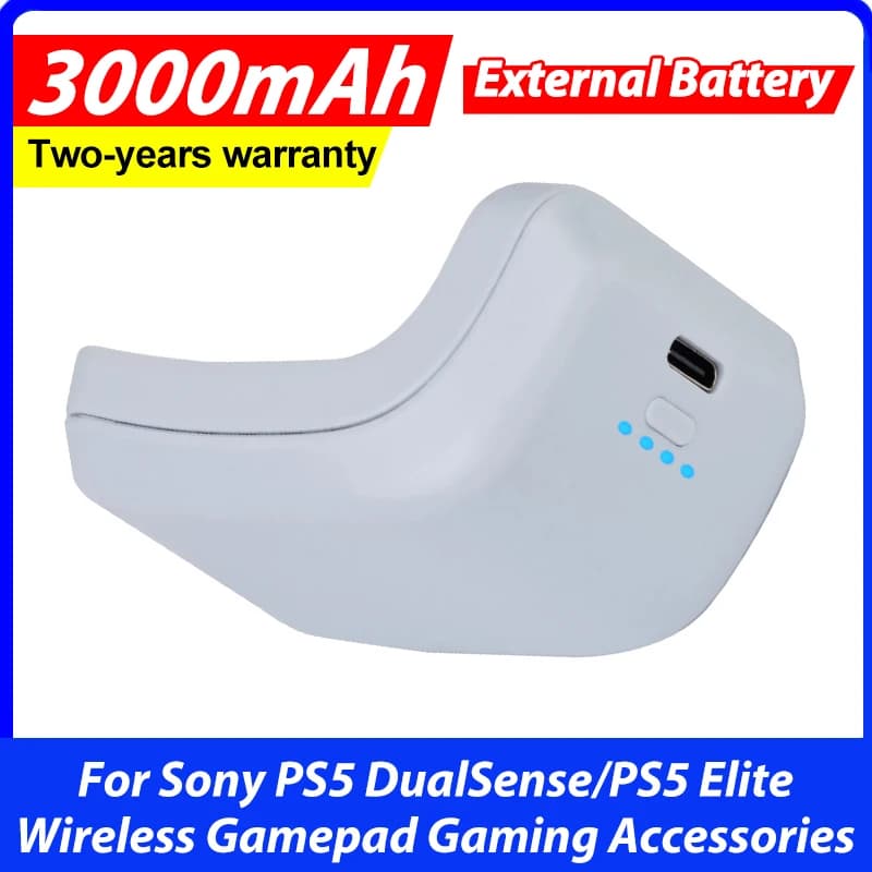 Batteria Esterna da 3000mAh per Controller Wireless Sony PS5 DualSense/PS5 Elite, Accessori per Gaming
