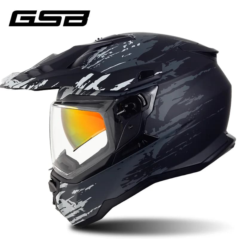 GSB Motorcycle Helmet ECE DOT Certification Full face Double lens Racing Off-road Helmet Cascos Para Moto Capacetes Casco Moto