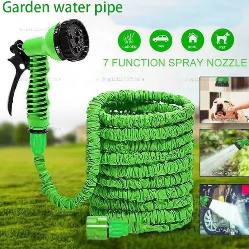 Tubo magico retrattile Pistola ad acqua per autolavaggio ad alta pressione Tubo per irrigazione da giardino Strumento per la pulizia esterna della casa per auto Giardini