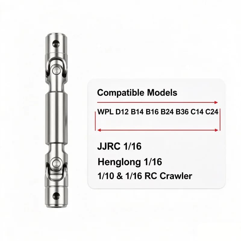 `Metal Upgrade Telescopic Driveshaft 57‑71mm, Universal Joint Shaft for WPL JJRC Henglong 1/10 1/16 RC Crawler Mod Parts`