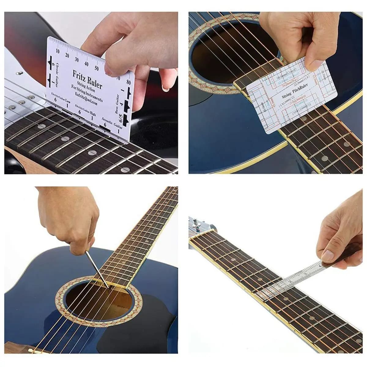 B72ABG Guitar Tool Kit Set Multi-Functional Guitar Repair Toolbox Guitar Parts Replacement Toolbox Picks String Fixed Buckle