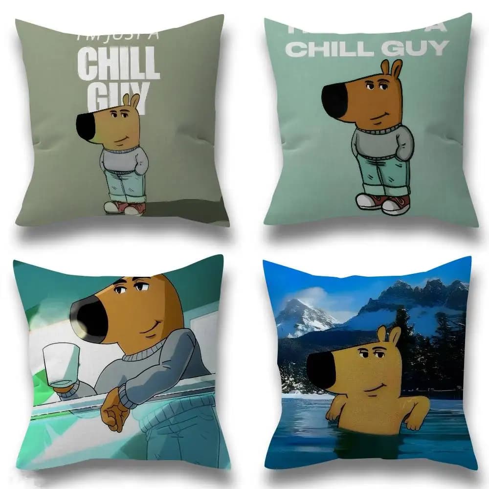 Fodera per cuscino, federa per cuscino, soggiorno, divano, decorazioni per la casa, personalizzate, Anime Chill fun guys