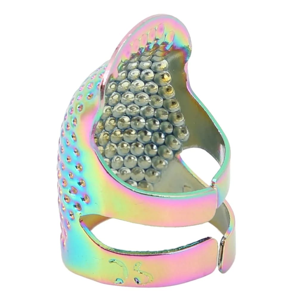 4Pcs Durable Brass Finger Protector Thimble Colorful Design Non-Slip Grip Adjustable Sewing Thimble Metal Thimble For Needlework