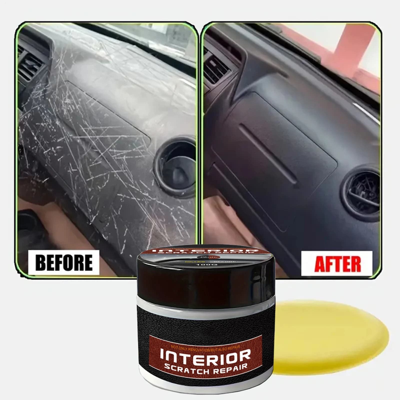 Restauratore del cruscotto dell'auto Kit multiuso per la riparazione dei graffi interni Parti dell'auto Ristrutturazione della cera Cera portatile per la riparazione dei graffi per auto