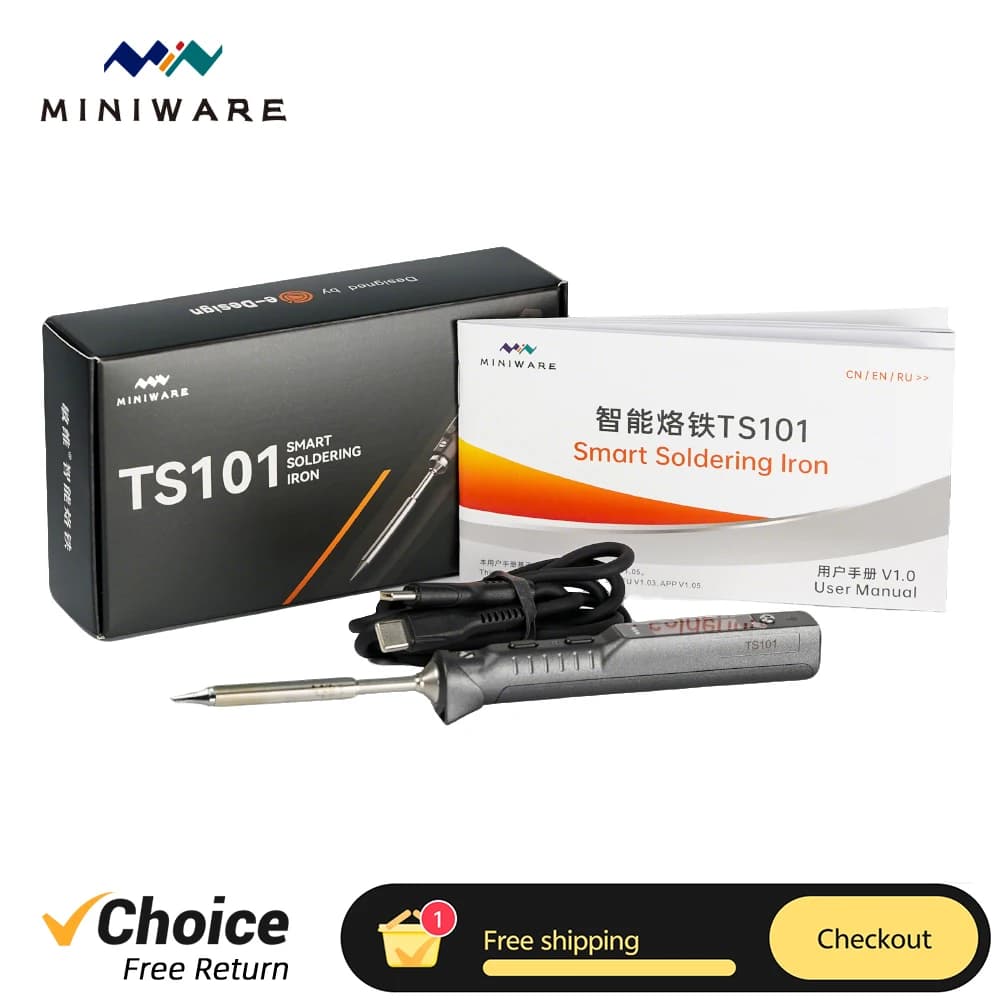Stazione di Saldatura Digitale Portatile MINIWARE TS101 con Temperatura Regolabile, Punta TS-BC2 PD3.1 90W, Aggiornamento TS100