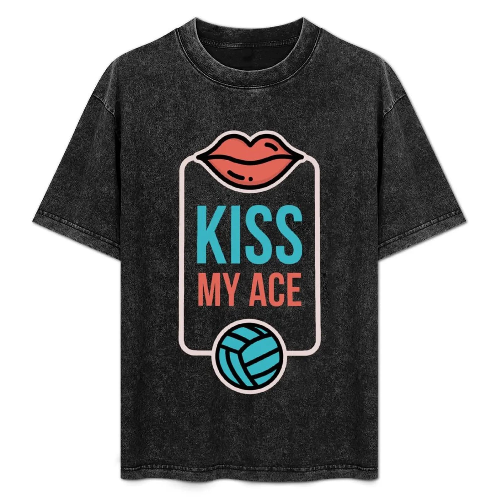 Maglietta Kiss My Ace Volleyball T-shirt basic in cotone a maniche corte in tinta unita
