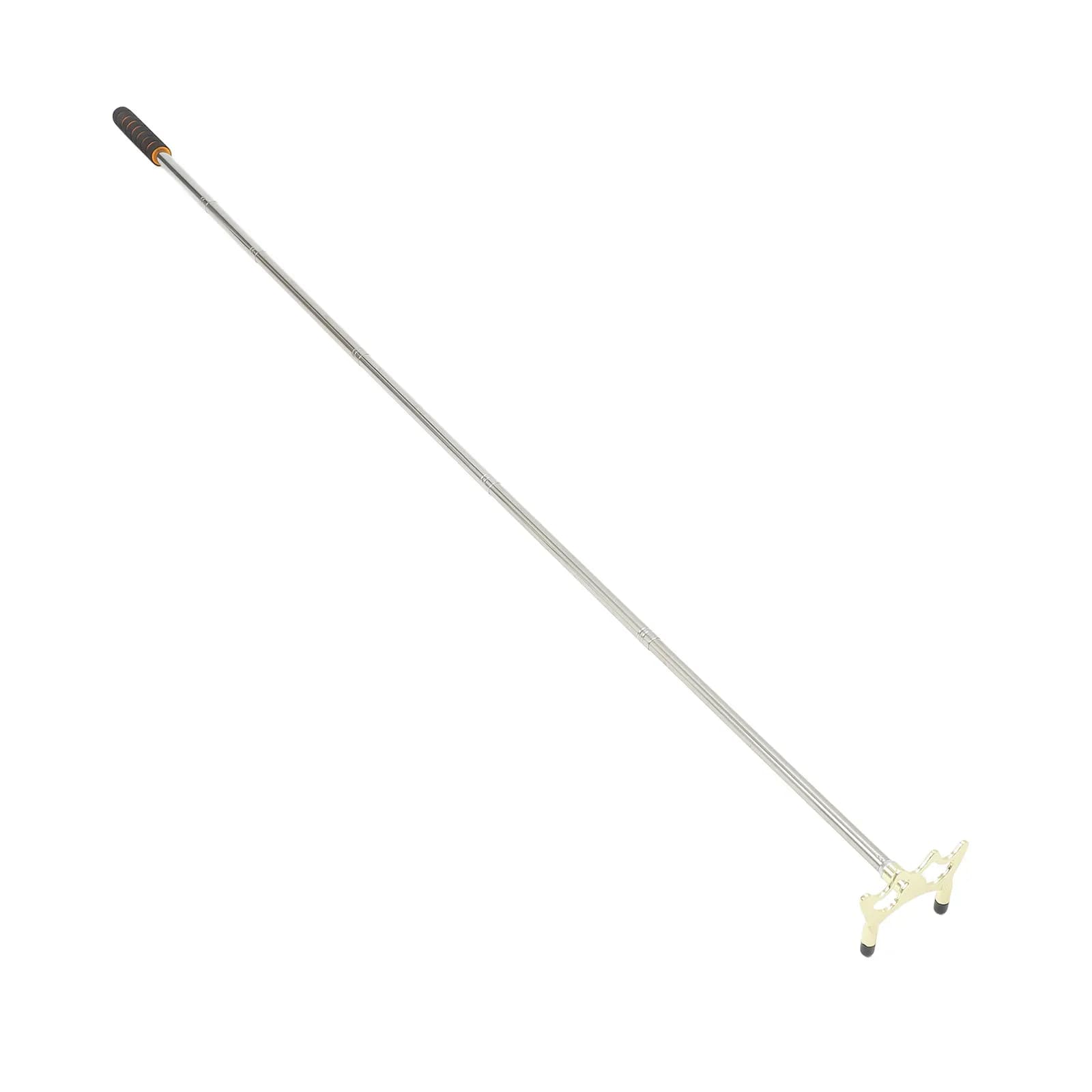 Supporto Telescopico per Stecca da Biliardo con Manico Arancione, Forcella Bassa Dorata, Lunghezza e Altezza Regolabili, Accessori in Metallo