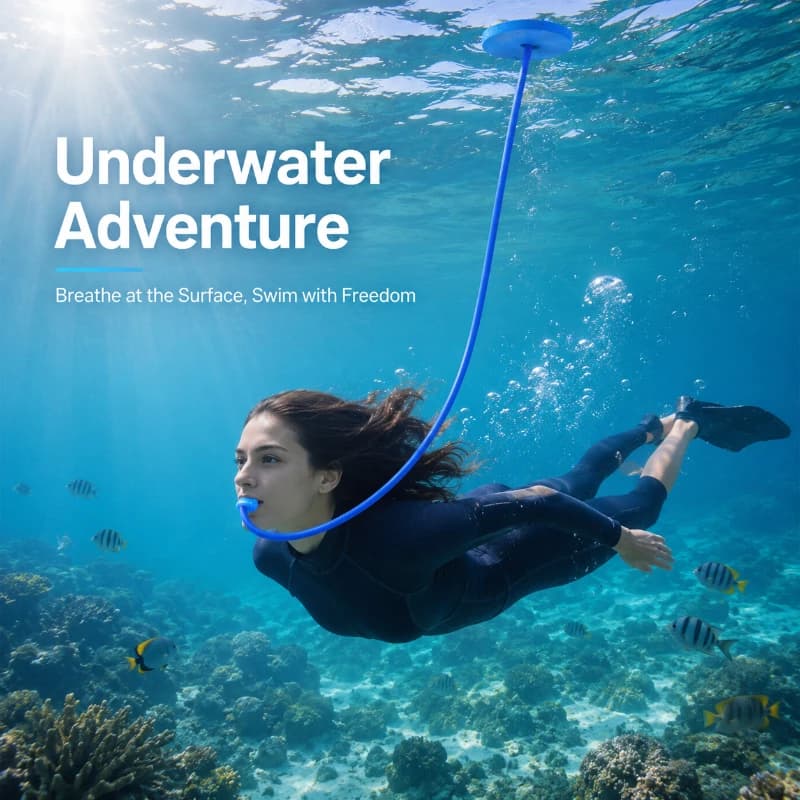 Full Dry Diving Breathing Tube 4m Long Swimming Respirator Adult Men Women Snorkel Training Scuba Equipment