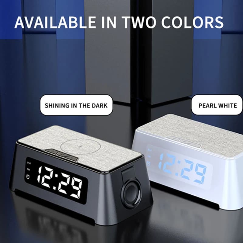 Caricatore Wireless Qi 15W con Sveglia per iPhone 16 15 14 13 12 11 XS XR 8 Plus, Caricatore per Apple iWatch 6 5 4 Airpods 2/Pro 3