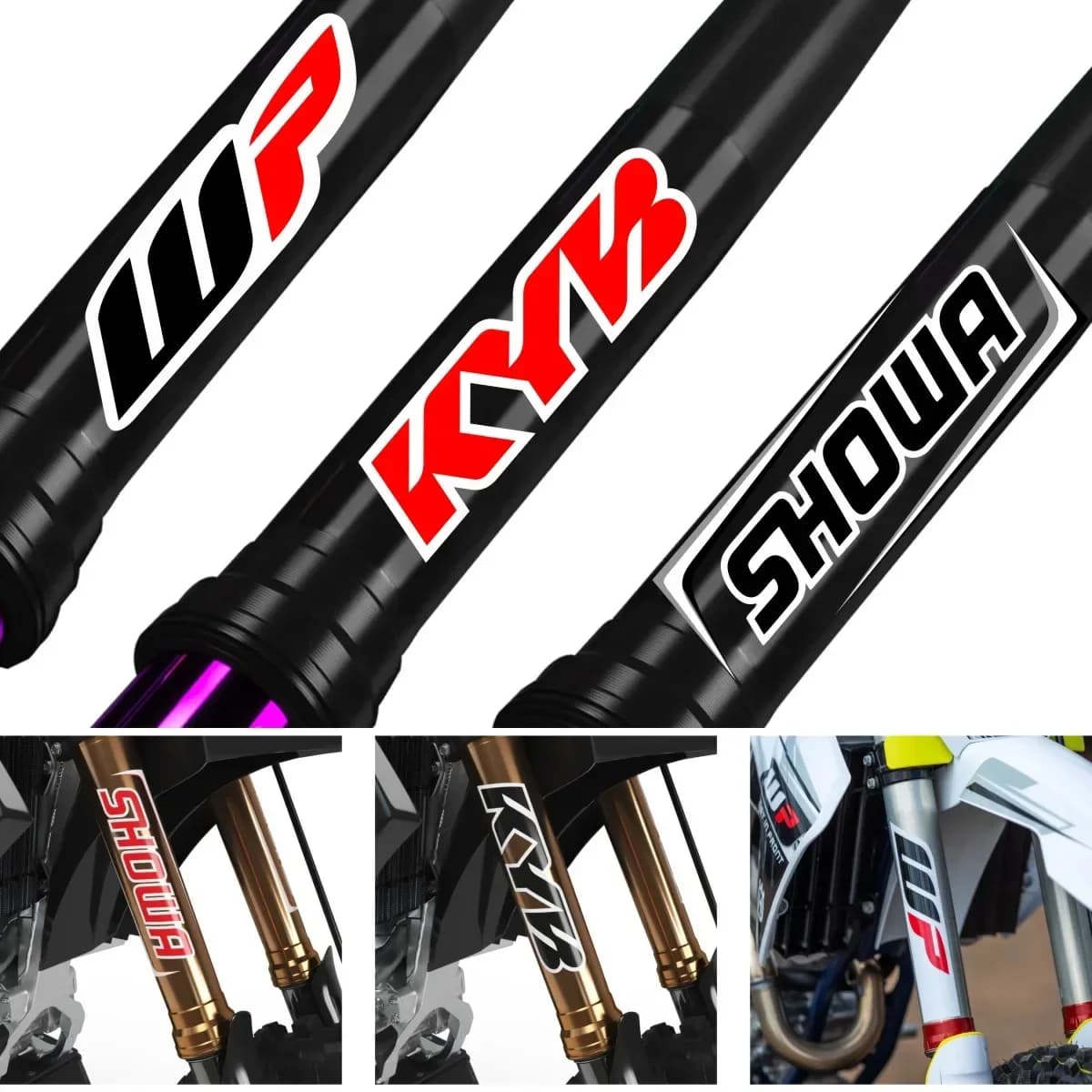 For Yamaha Reflective Motocross Motorcycle Sticker Fork Kyb Wp Suspension Showa Decals For Yamaha For Ktm For Kawasaki