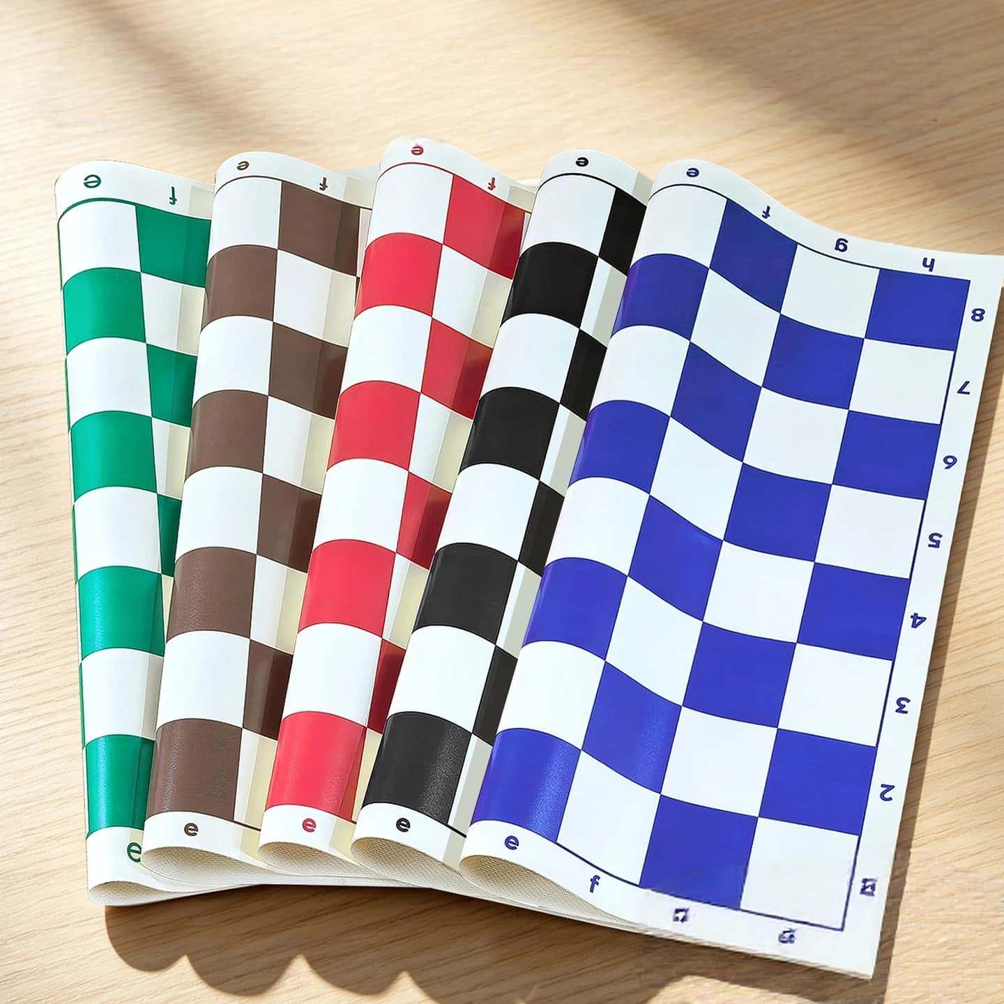 Roll Up Chess Board Mat, Waterproof Anti-slip PU Leather Chessboard, Non-fading Portable Tournament Chess Mat with Algebraic Not