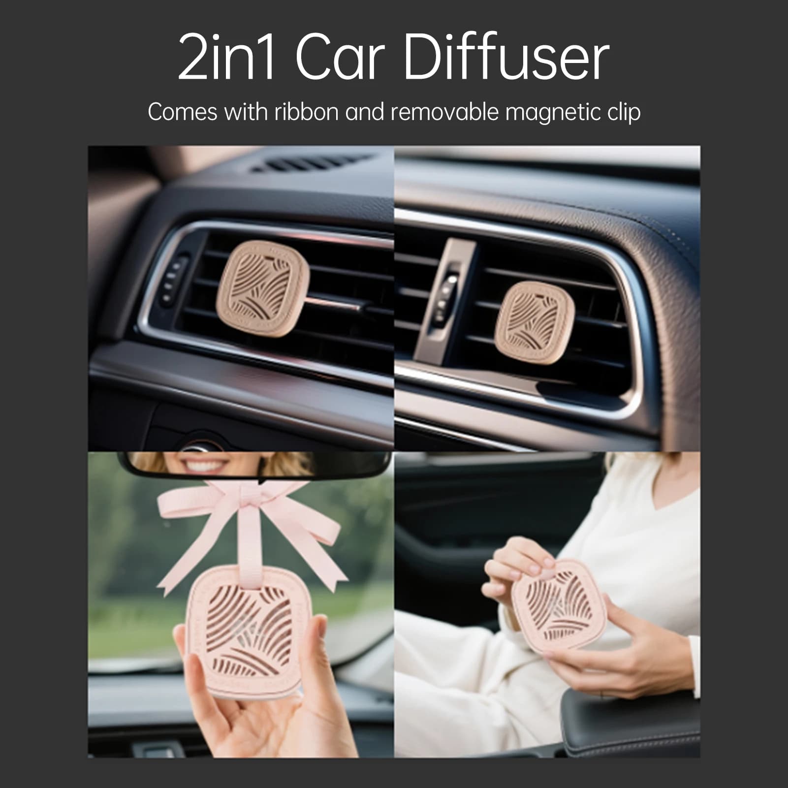 Deodorant for car with deodorant for lavender and cotton, long-lasting scent with vent clip