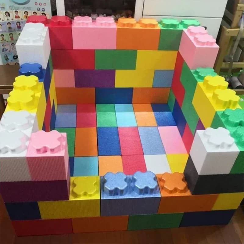 10pcs EPP Foam Building Blocks 30x15x15cm Large Colorful Playground Fence Toys Educational Square Bricks for Kids Fence Lego Style