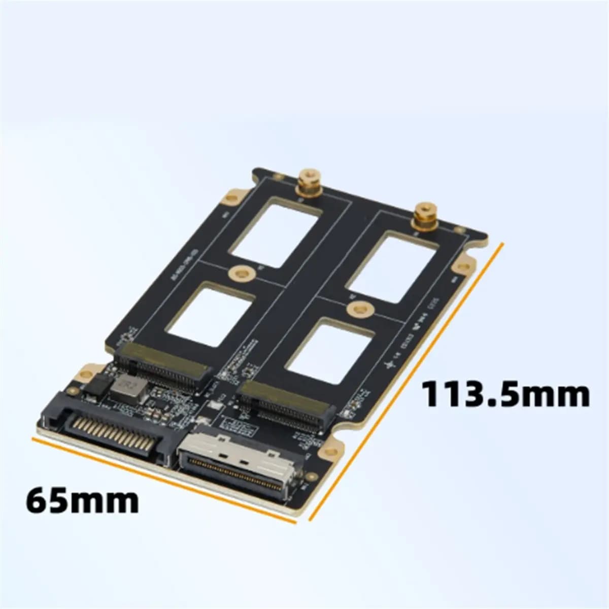 NEW FACTORY~Pcle5.0 MCIO to 2 M.2 2280 NVMe Adapter Boards for Motherboard External Graphics Card GPU 2.5" HDD A-B Cable with Sh