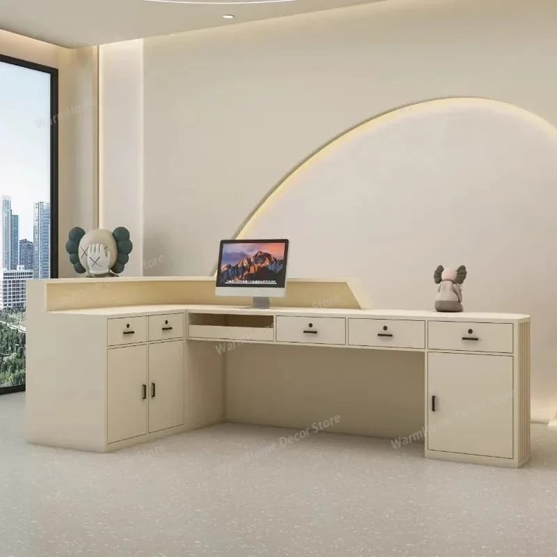 Nordic Modern Counter Table Nas Storage Guidance Desk L Shaped Desk Reception Desks Salon Beauty Salon Reception Pulpit Luxury