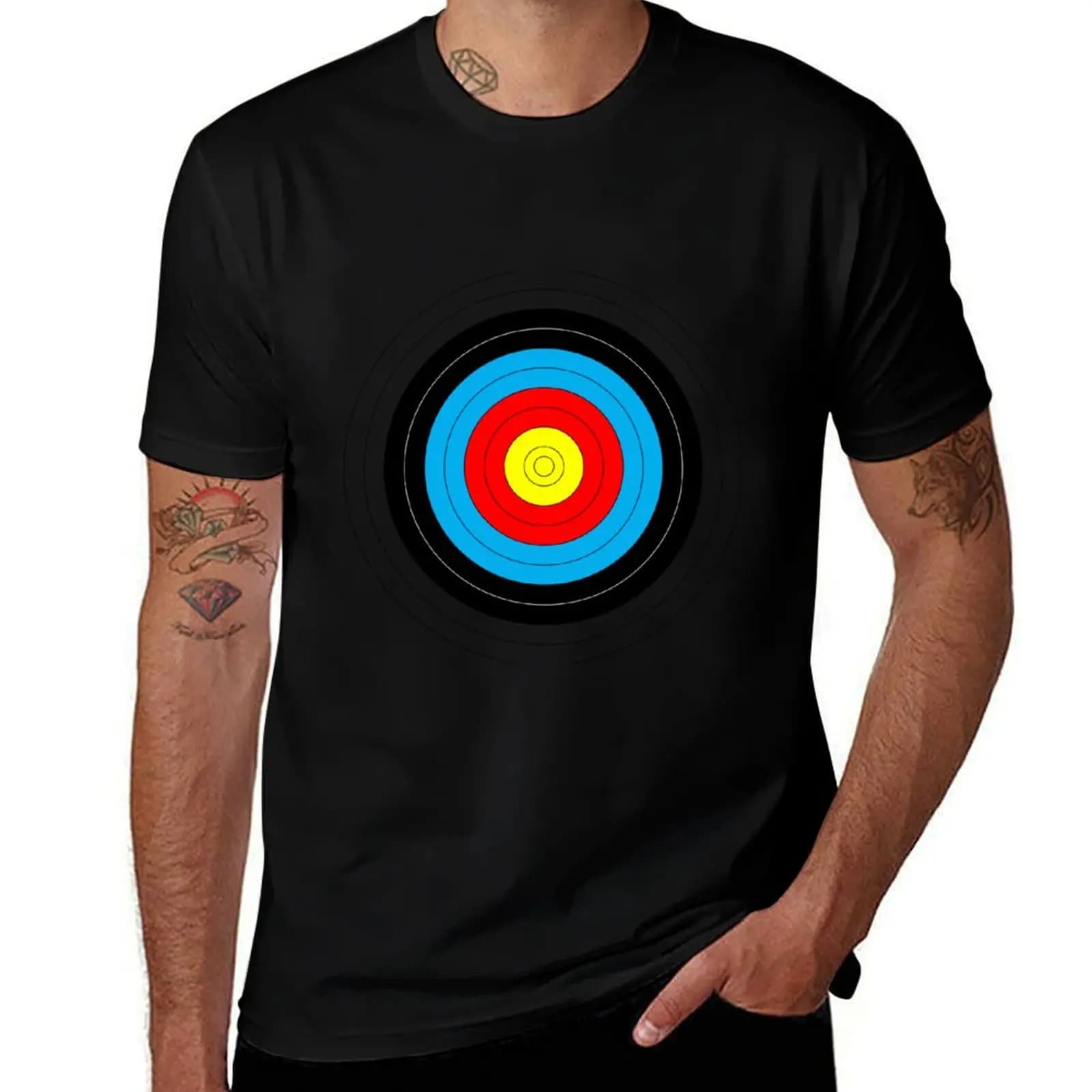 Archery target T-Shirt Simple Casual Short Sleeve Tee T-Shirt