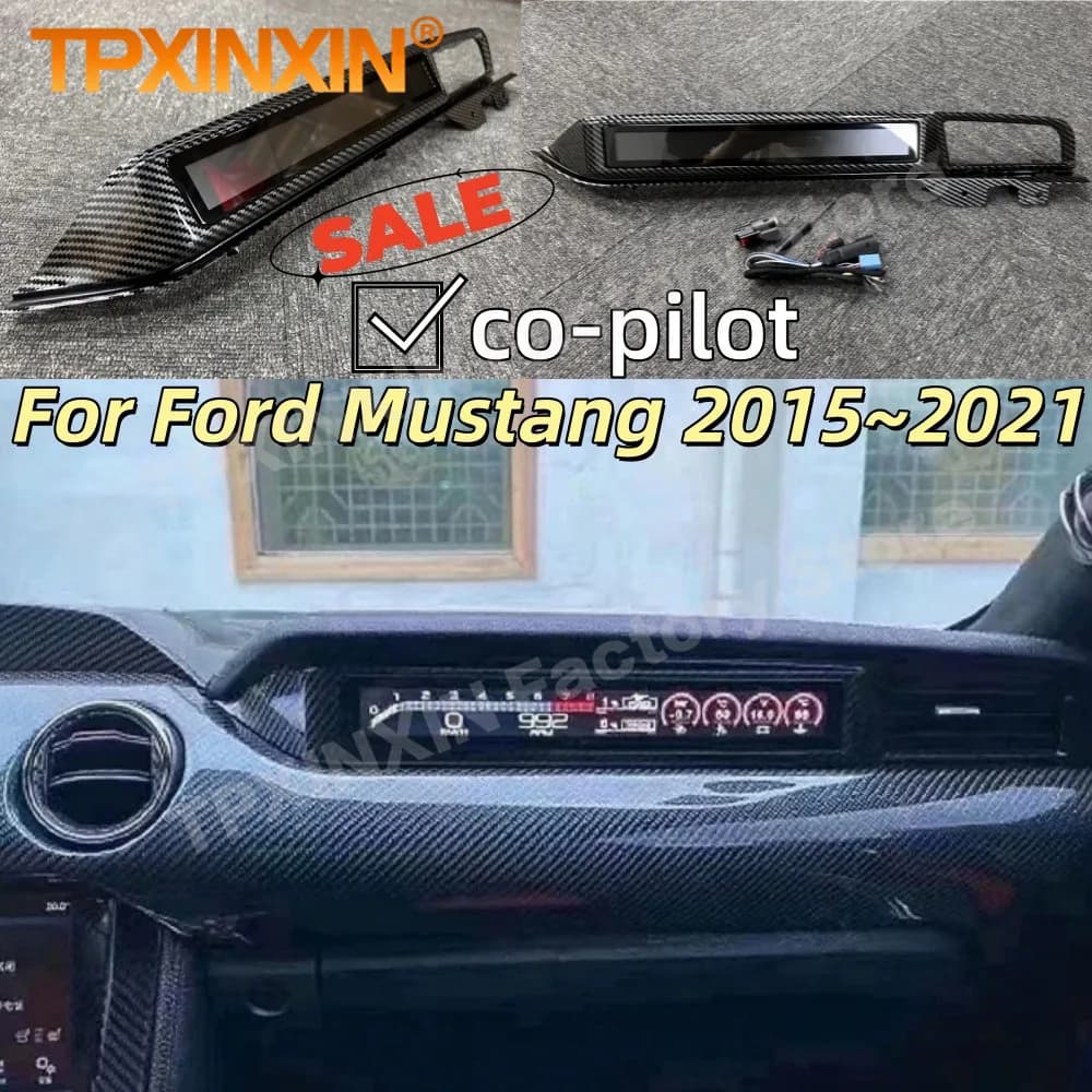 Co-pilot LCD Instrument Cluste For Ford Mustang 2015~2021 Co pilot Android Display Virtual Cockpit Instrument Plug and Play