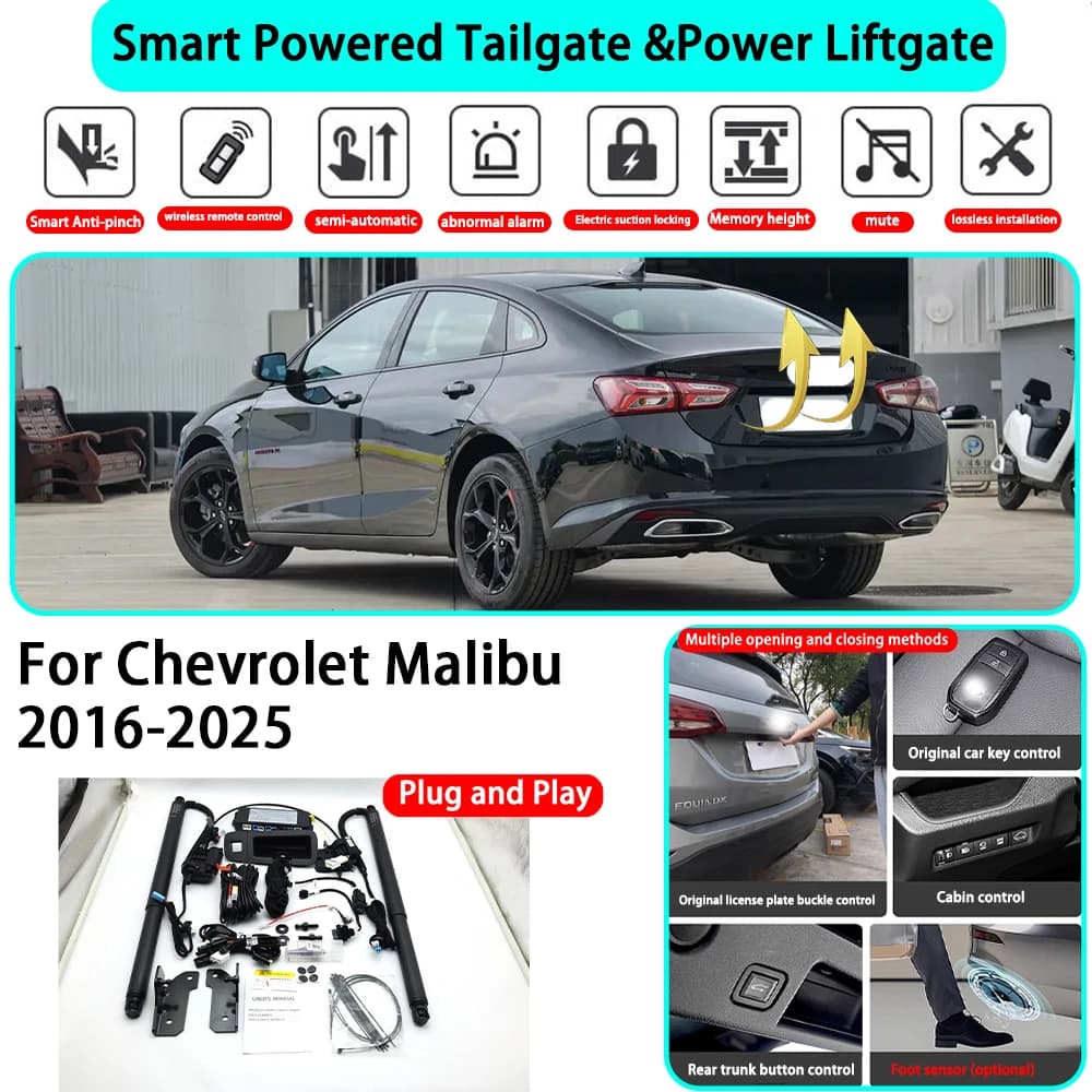 Kit Portellone Elettrico Automatico Intelligente OEM per Chevrolet Malibu 2016-2025, Chiusura con Chiave, Plug and Play