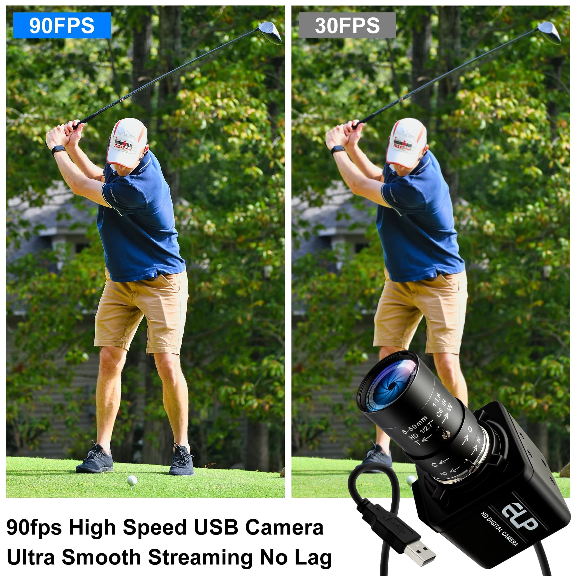 Webcam SVPRO 1200P 90fps with Global Optimizer, Zoom Optical 10X, Lenten with Fireworks Manual 5-50mm, Sensor AR0234 1080P