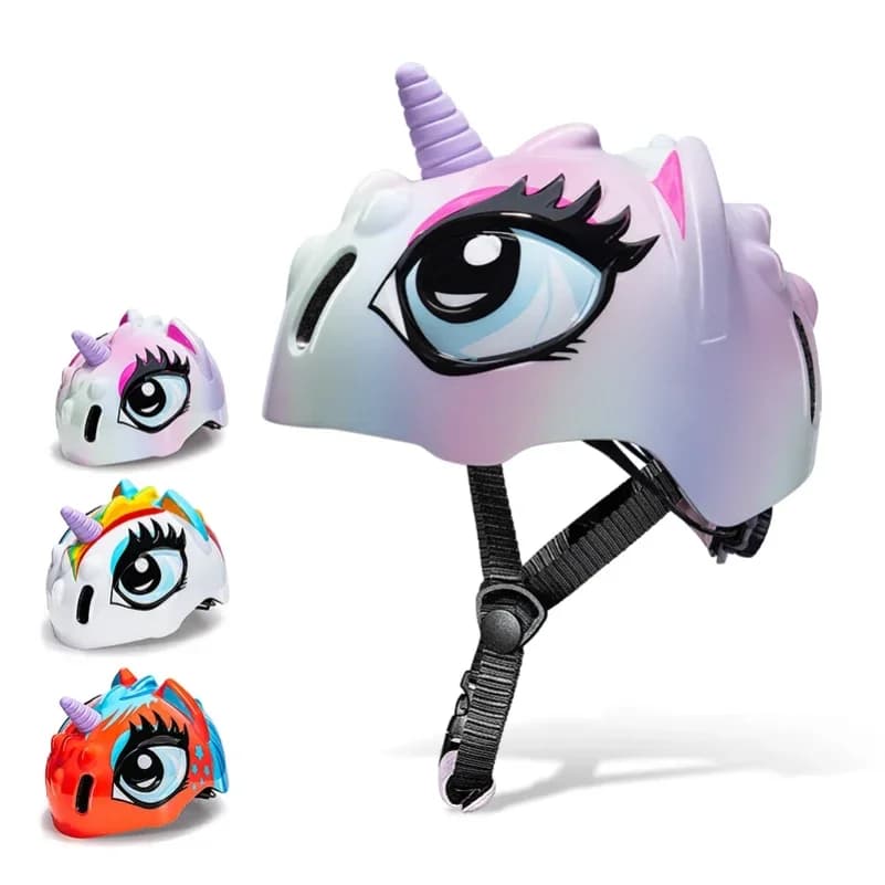Casco da Bicicletta per Bambini, Design 3D Antiurto, Fodera Traspirante, Casco di Sicurezza Unisex per Bici Senza Pedali, 48-56cm, Cappello da Ciclismo
