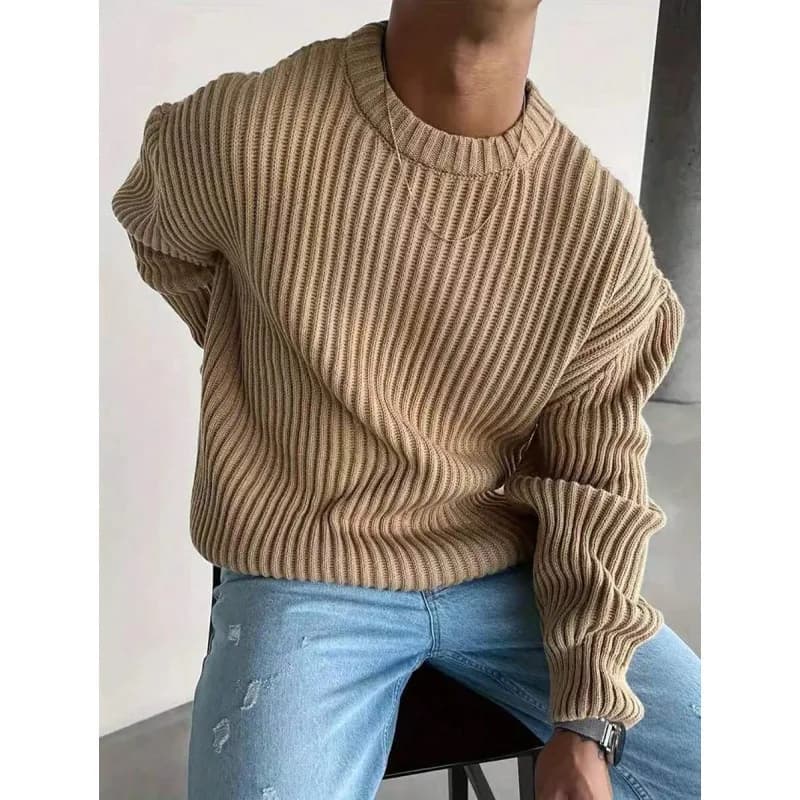 Maglione a Coste Spesse con Lavorazione a Maglia Grossa, Maglione da Donna a Righe, Alla Moda, Casual, Comodo, Adatto a Tutte le Stagioni