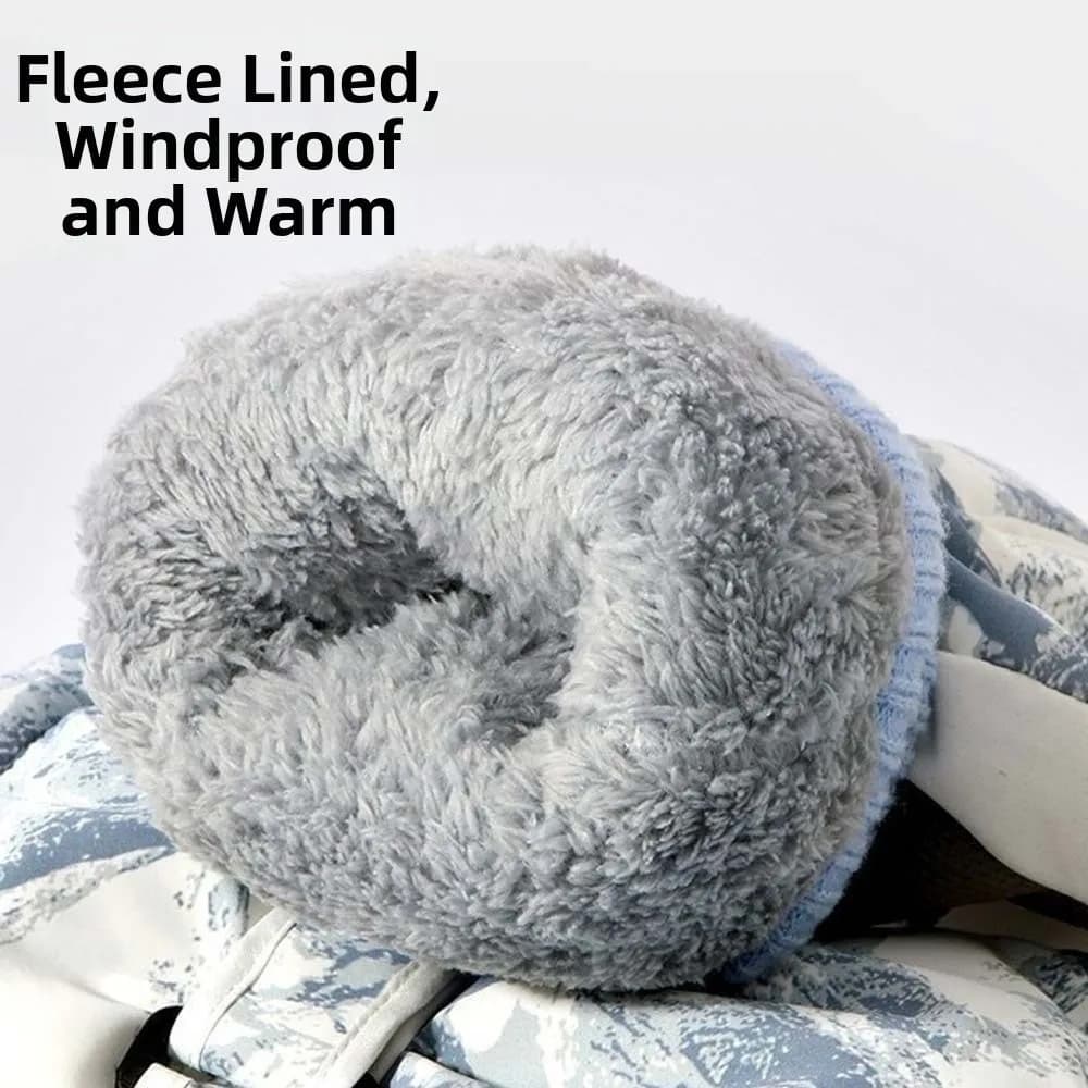 Fleece Lined Tie Dye Gloves Windproof Thick Warm Ski Mittens Adjustable Strap Durable Touchscreen Handwear Daily Commute