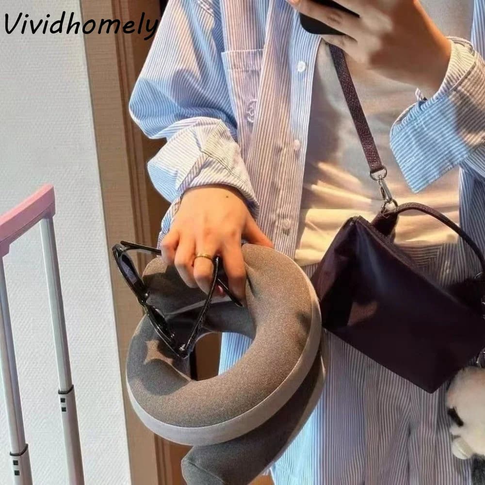 Cuscino a spirale fai-da-te a forma di U per supporto cervicale e facciale, a lento ritorno, regolabile, per pisolino, morbido e confortevole