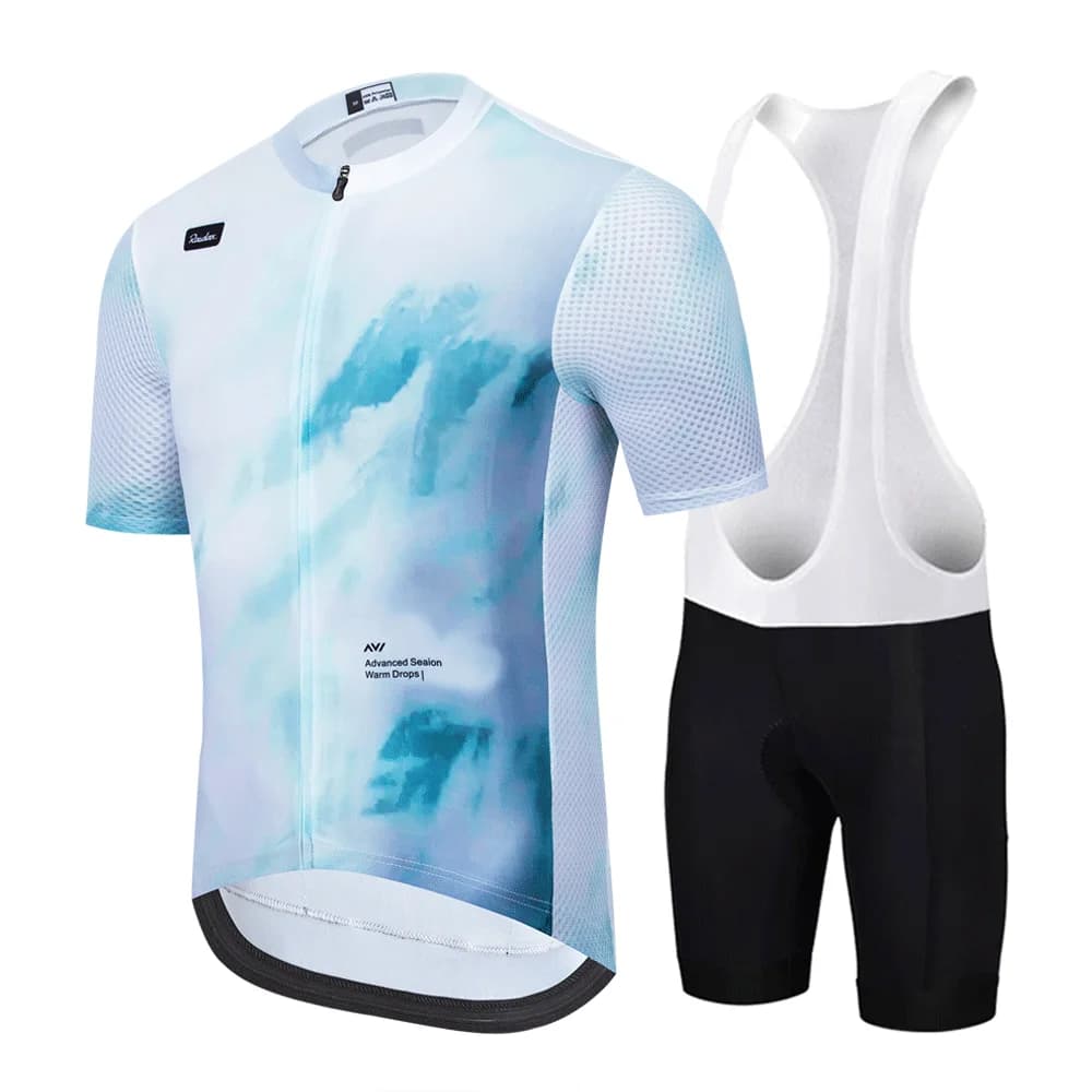RAUDAX Men's Cycling Set Summer Cycling Jersey Bib Shorts Kits Road Bike Clothes Bicycle Clothing Riding Maillot