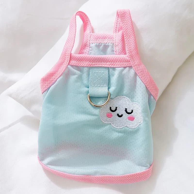 Cute Cloud Dog Clothes Summer Ice Silk Vest Cat canotta sottile Pullover Teddy Can guinzaglio t-shirt Puppy vestiti traspiranti