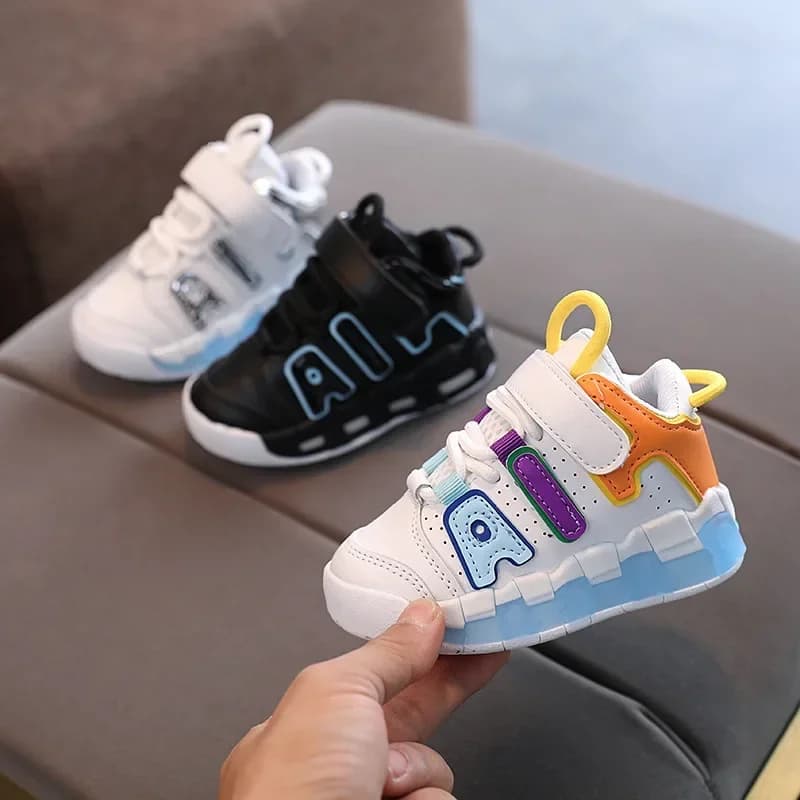 Scarpe Sportive per Bambini con Motivo a Lettere Colorate, Traspiranti, Comode, Sneakers Casual Antiscivolo per Esterni alla Moda