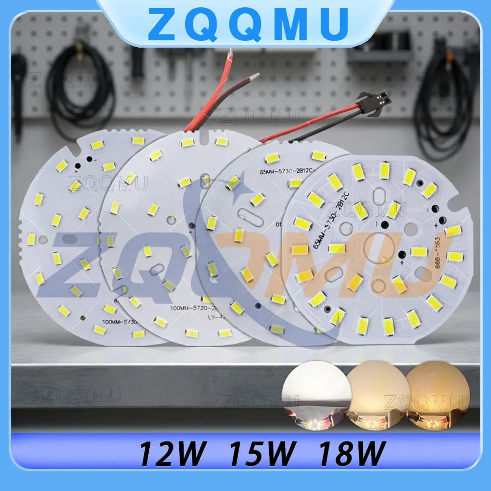 1 Pezzo Chip LED ad Alta Potenza 12W 15W 18W Diodo 65MM 85MM 100MM Sorgente Luminosa Rotonda per Faretto e Downlight