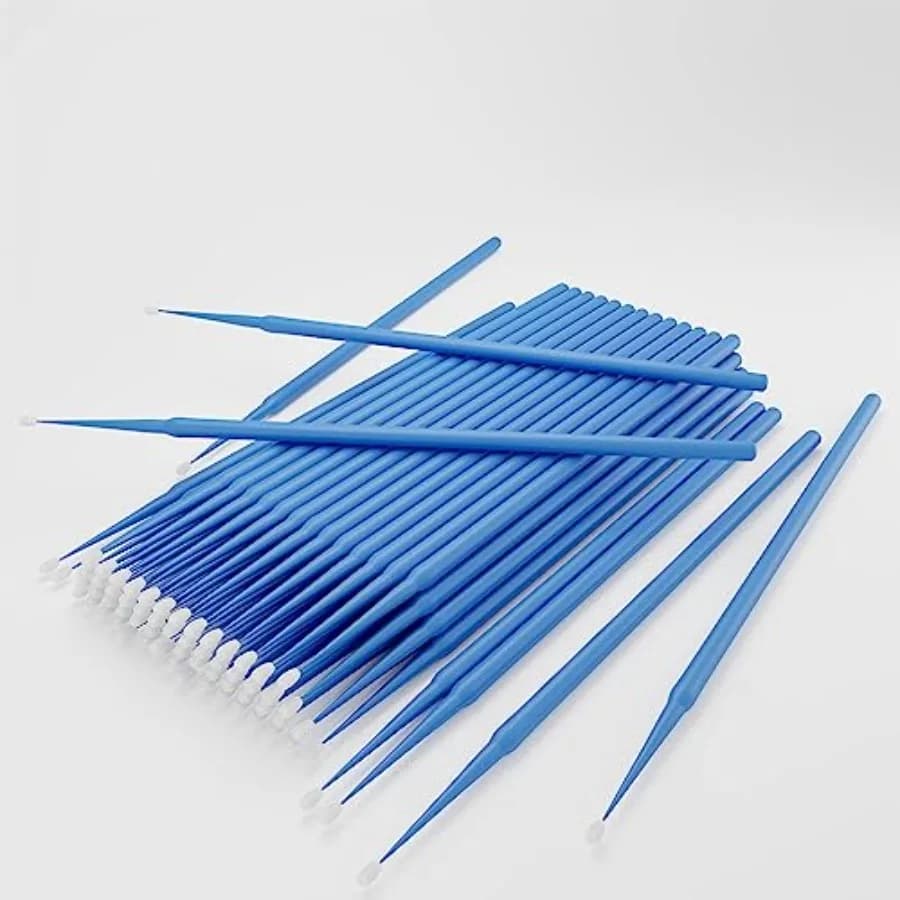 Microswabs for Eyelash Extensions Pack of 500 in 2mm Soft Micro Applicator Brush with Microfiber Wands Suitable for Cleaning an