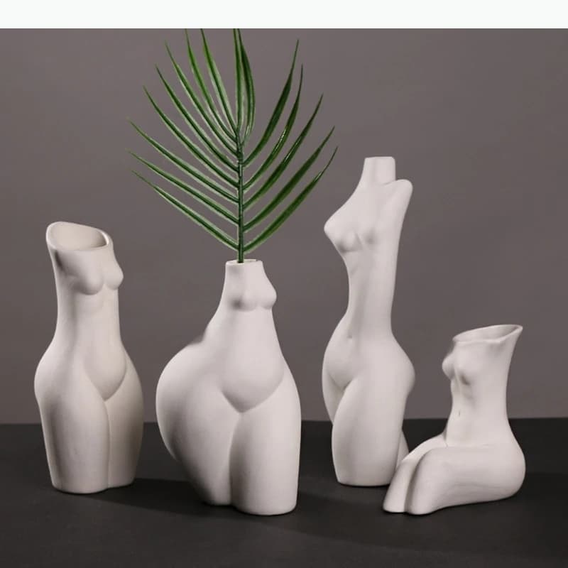 Nordic Figures Vase Human Body Ceramic Vases Bust Character Plant Pots Decorative Flower Arrangement Home Decoration Modern