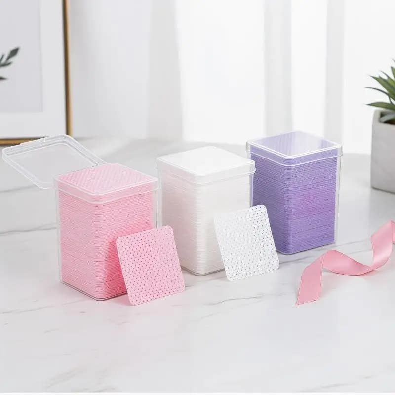 200pcs/Box Lint Free Nail Wipes Gel Nail Polish Remover Wipes Absorbent Cleaning Pad