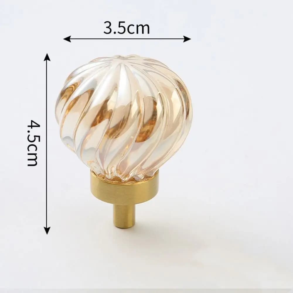 Maniglia per mobili in cristallo Maniglie per cassetti con foro singolo champagne / trasparente Maniglie per guardaroba di lusso con base dorata