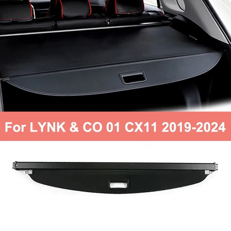 Car Rear Trunk Cargo Cover Canvas Retractable Curtain Tail Box Storage Board fit for Lynk & co 01 CX11 2019-2024