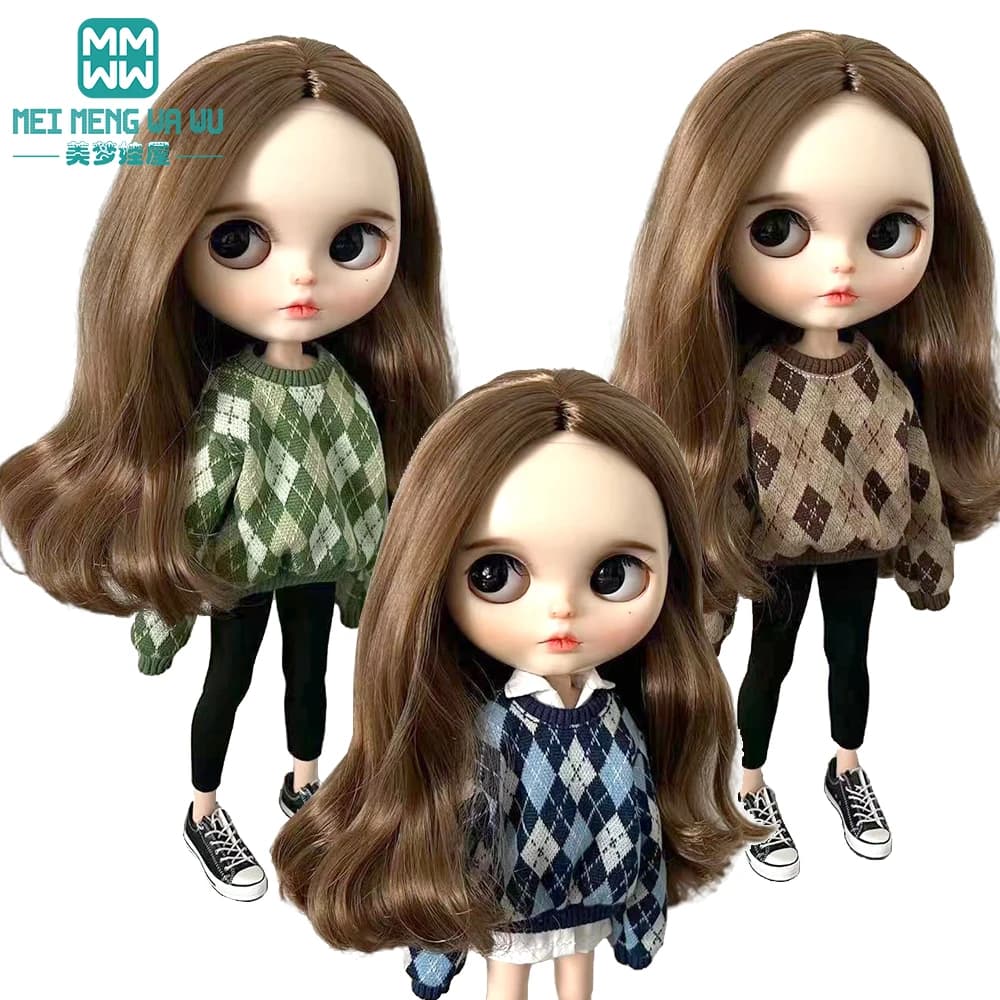 Adatto a Blyth Azone OB22 OB24 accessori per bambole felpe scozzesi alla moda, giocattoli per abbigliamento sportivo regalo