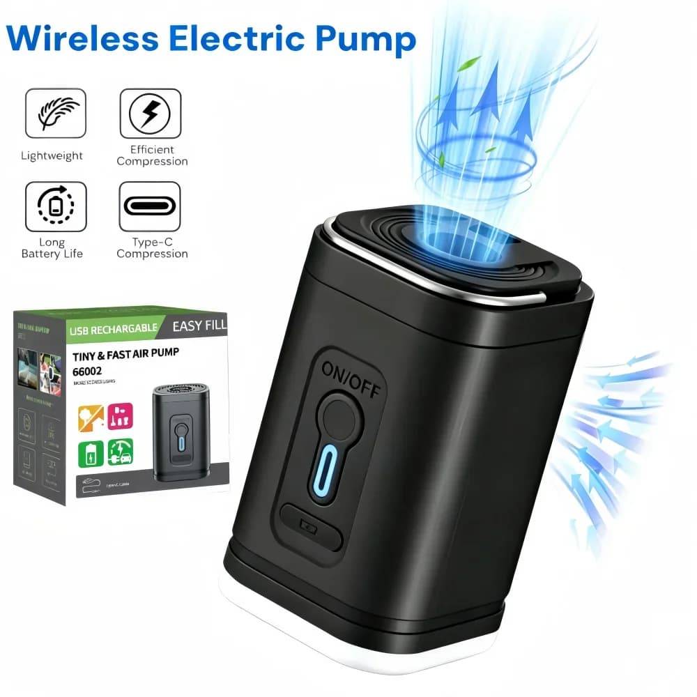 Mini Pompa d'Aria Portatile, Pompa per Materasso SUP Senza Fili con Batteria Ricaricabile, Compressore Elettrico Wireless per Gonfiabili e Barche in PVC