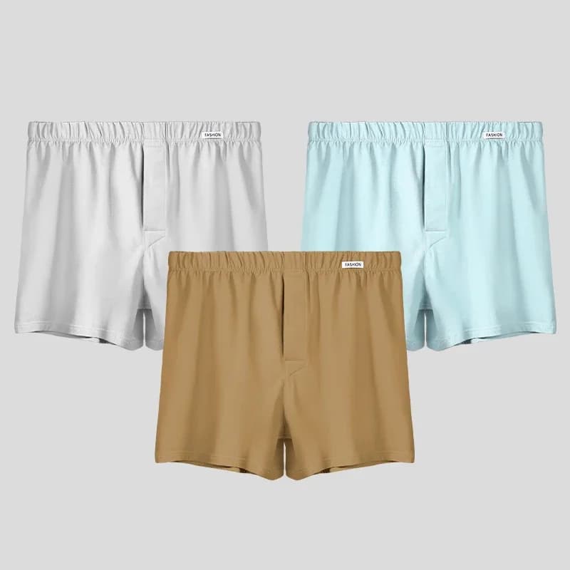 5PCS Men's boxer shorts, suitable for home wear as sleep shorts. Comfortable cotton boxer briefs. For summer, loose home underpa