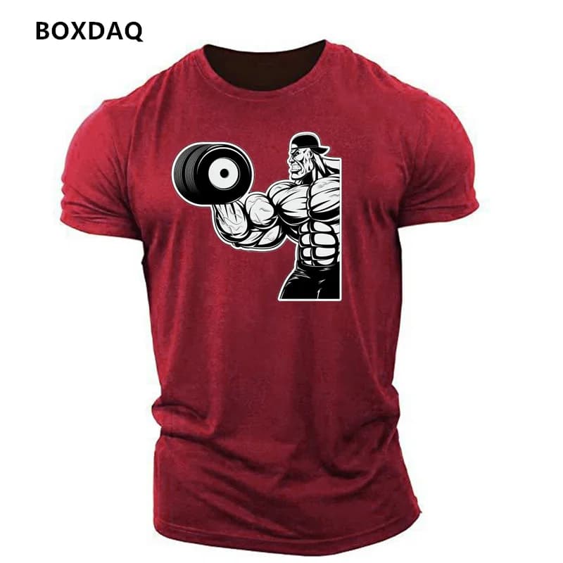 Manubri Allenamento Muscolare T-shirt sportive da uomo Estate Manica corta Stampa 3d Palestra Fitness Sporty Casual Top 6XL Plus Size Tee