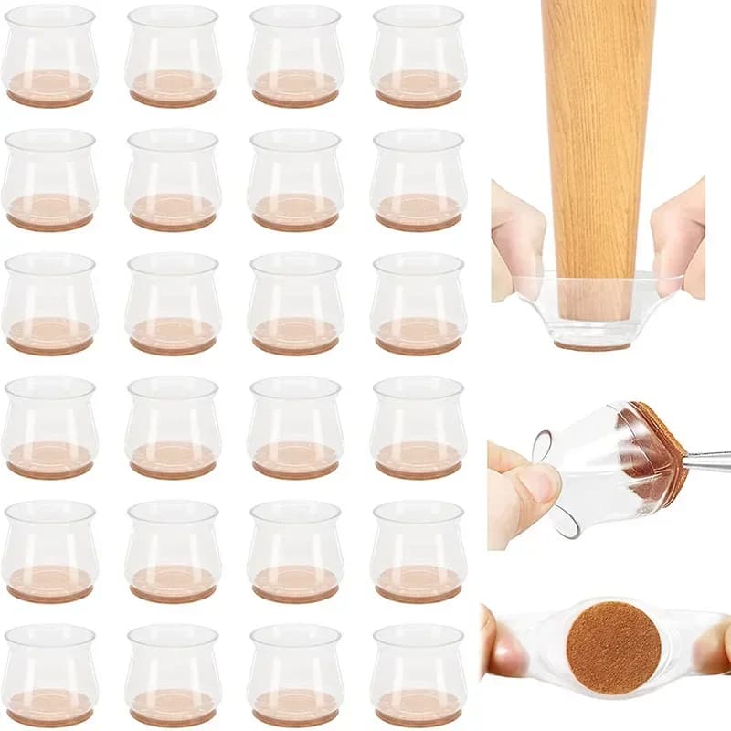 4/16pcs Tappi per le gambe della sedia Piedini in gomma Cuscinetti protettivi Copritavoli per mobili Calzini Tappi Copertura Mobili Livellamento Piedi Decorazioni per la casa