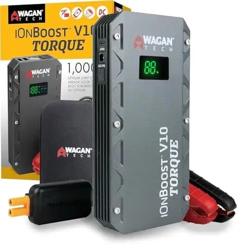 Avviatore di Emergenza Wagan iOnBoost V10 1000A di Picco, Batteria Portatile al Litio 12V per Auto a Benzina e Diesel, Certificato UL