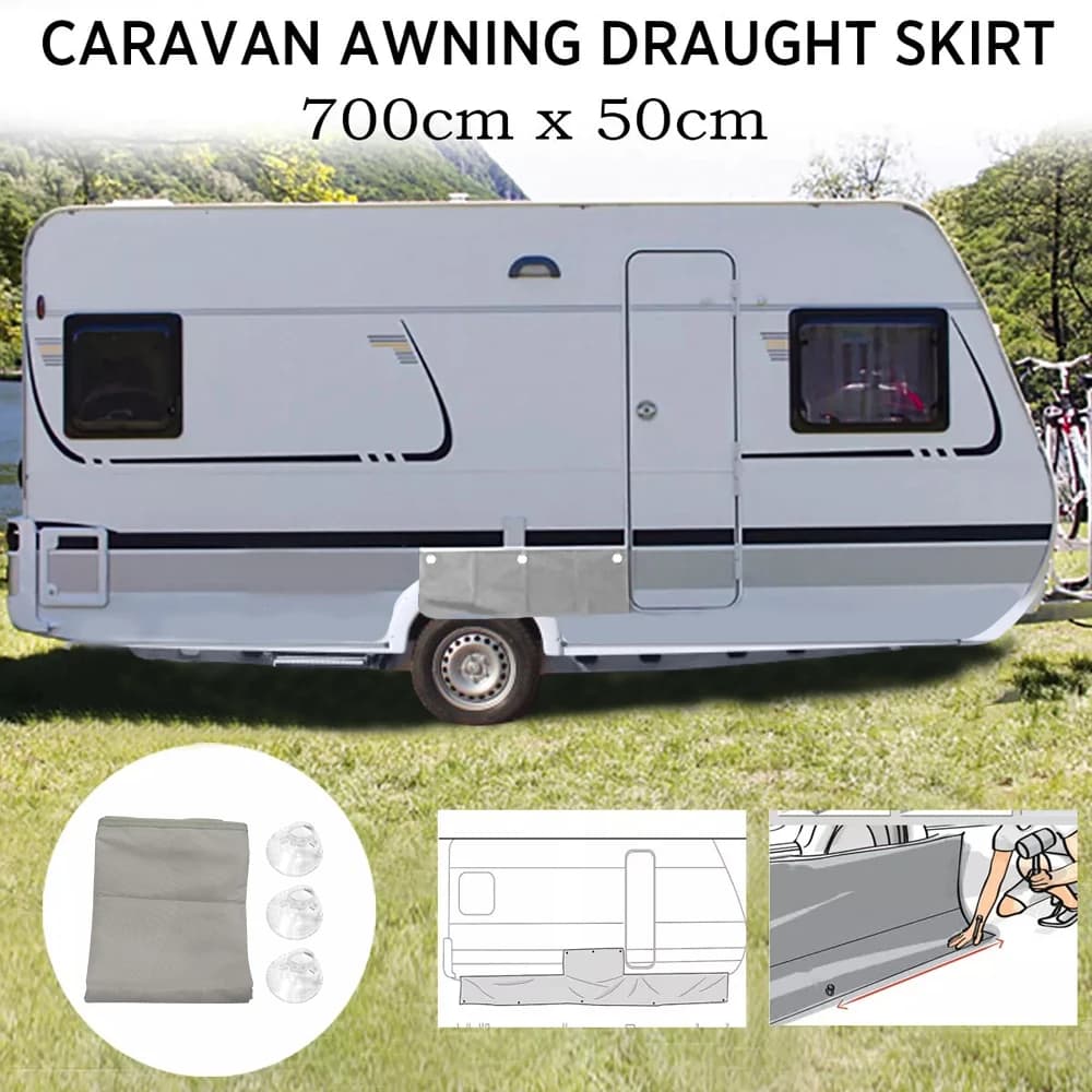 1 set RV Tent Tiragraffi skirt with cups for Caravan Camper van RV Accessories 700x50 cm