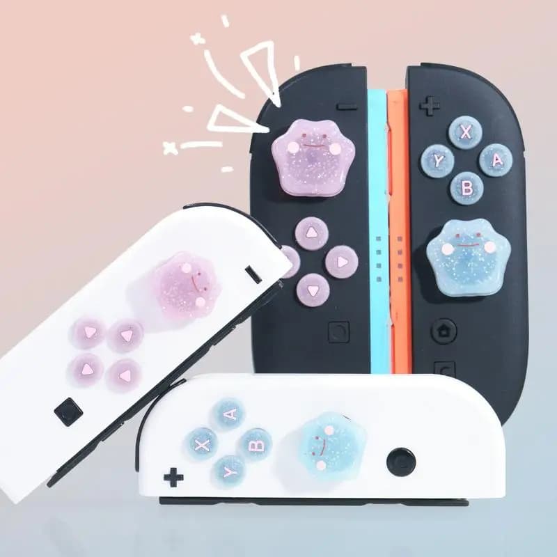 1 Pezzo Adesivo Protettivo in Silicone Morbido Lucido per Pulsanti D-pad e Tasti ABXY, Cover per Joy-con Switch 2/NS Oled e Cappuccio per Levetta Analogica