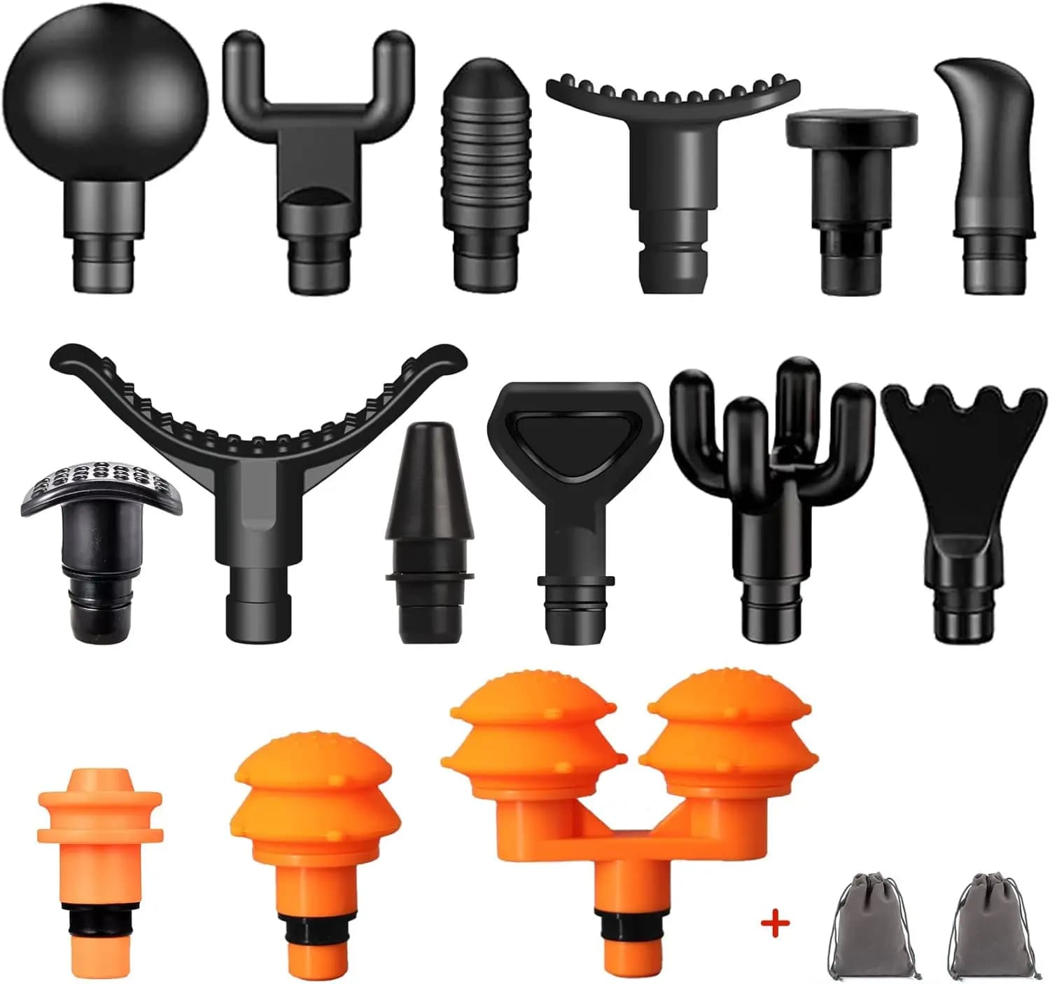 Set of 15 Accessories Improved for Massage Gun, for Deep Muscle Lift, Plug-n-Play Accessories Easy to Use