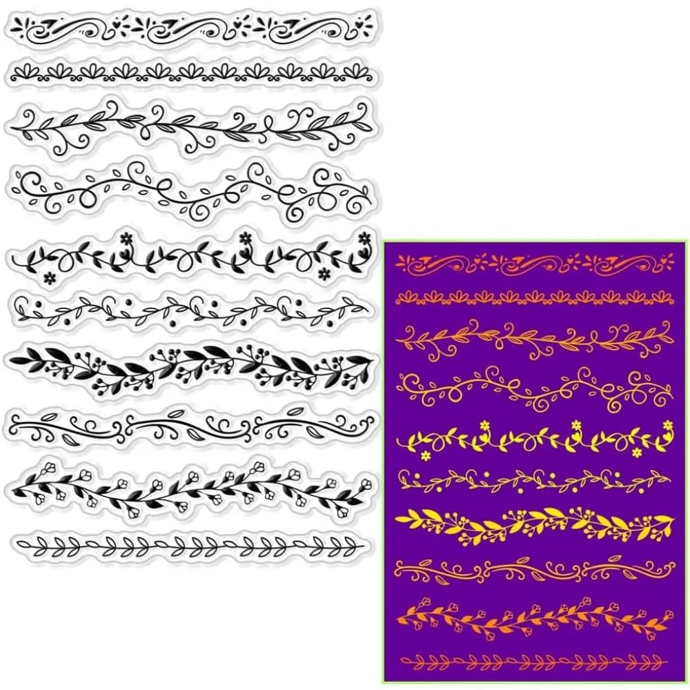 Plant Clear Stamps for Card Making Decoration Scrapbooking Leaf Lace Silicone Rubber Stamp for Greeting Cards Photo Making Kit