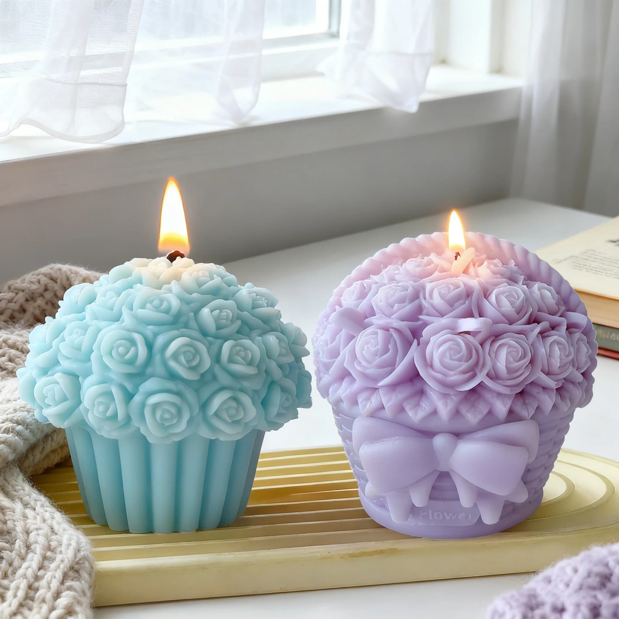 Flower Basket Candle Mold Silicone 3D Wax Mold DIY Aromatherapy Candle Making Gypsum Resin Handmade Craft Home Decor Supplies